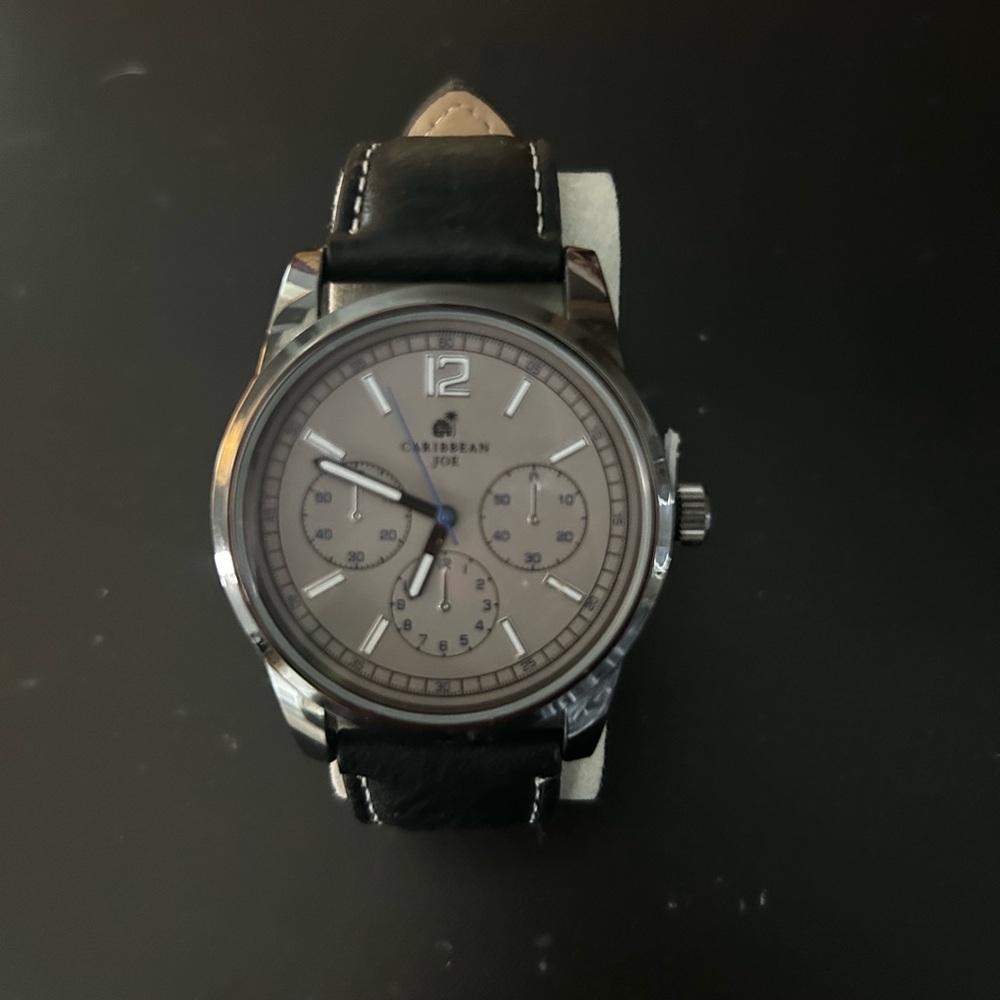 Caribbean Joe Black and Silver Men's Watch